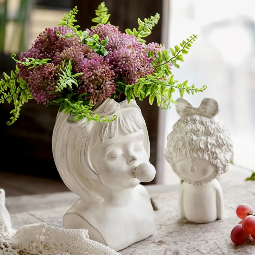 Креативная портретная ваза в скандинавском стиле украшения для головы человека