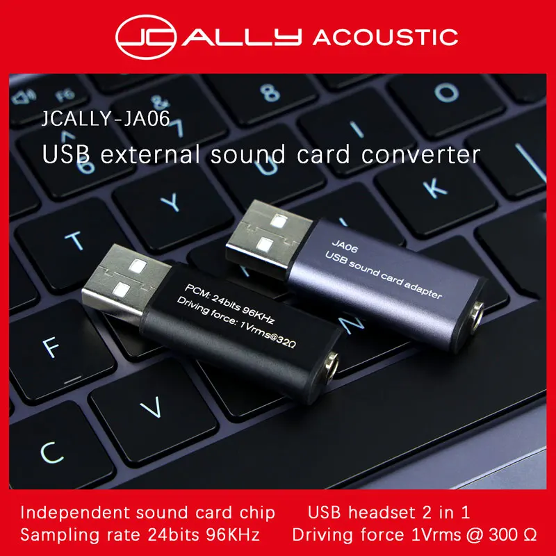 Внешняя звуковая карта jectic JA06 USB-преобразователь для наушников 3 5 мм с микрофоном