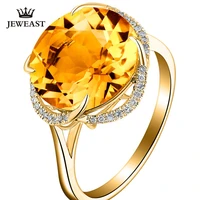 maq natural citrine18k pure gold 2020 new hot selling top ring women heart shape ring for ladies woman genuine jewelry