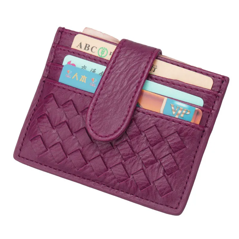 Новый женский маленький кошелек из искусственной кожи тонкий тканый чехол для