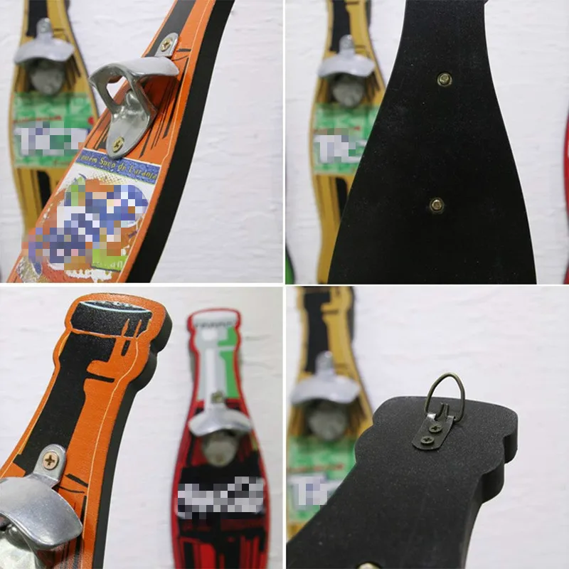 

Vintage Beer Bottle Opener Wooden Wall Mounted Glass Bottles Cap Opener Decoration Corkscrew Kitchen Dining Bar Accessories Tool
