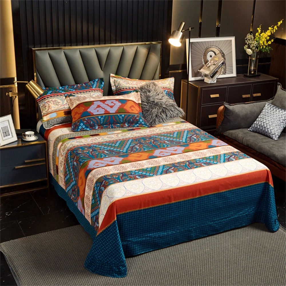 

Thicken Sanding Bed Sheet Retro Fall Winter Mattress Cover Rounded Corners Bedspread Double Queen King Size Home Textile