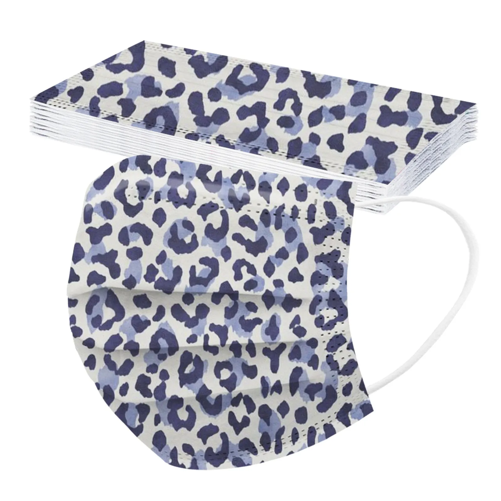 Маска одноразовая с леопардовым принтом для взрослых защитная 3-слойная дышащая