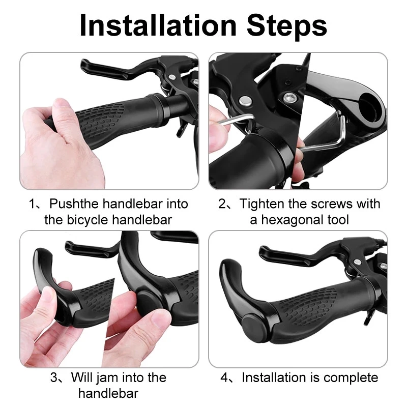 Bicycle Grip Handlebar End Cap Aluminium Alloy Lock Mountain Handle Bar Bike Anti-Skid Rubber Skid-Proof Grips -40 | Спорт и