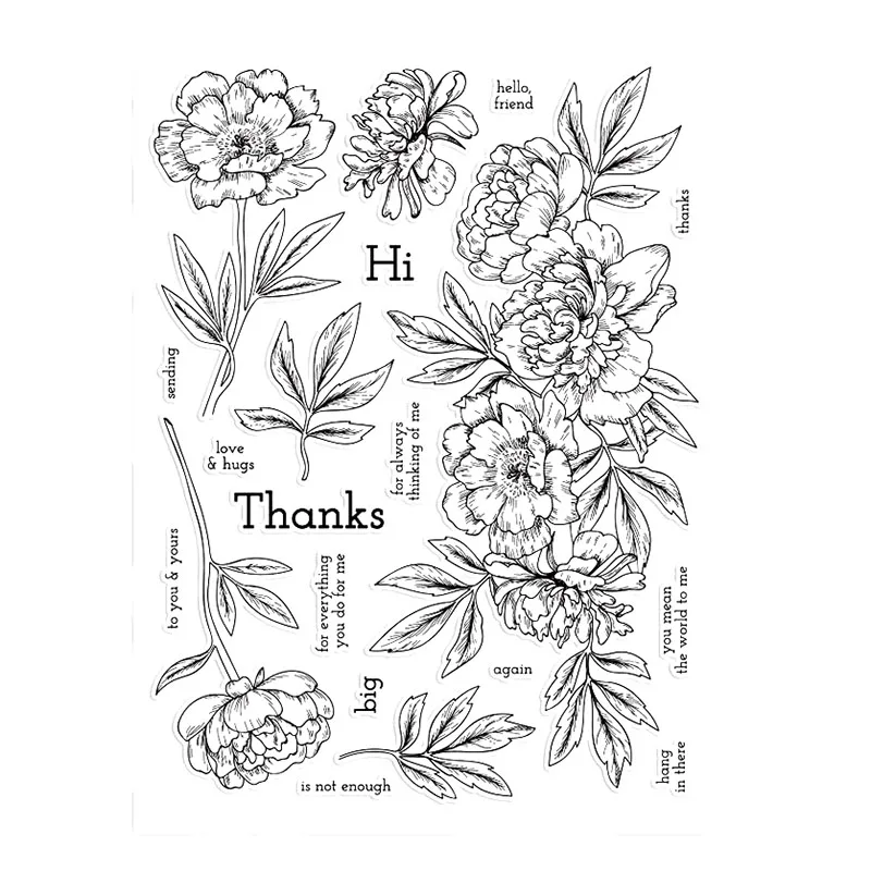 Прозрачные штампы с цветущими цветами для скрапбукинга сделай сам/изготовления