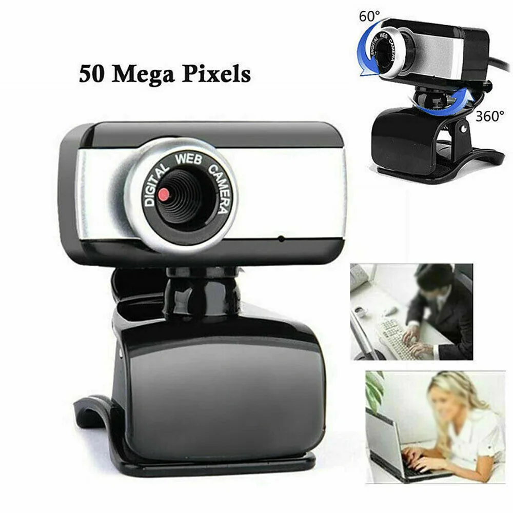 

For PC Computer 50.0 Mega Pixel USB 2.0 HD Camera Webcam Clip With Microphone Automatic Color Compensated