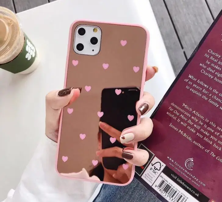 Корейский зеркальный чехол для Iphone 11 Pro Max 7 8 6S Plus Xr Xs ударопрочный Блестящий