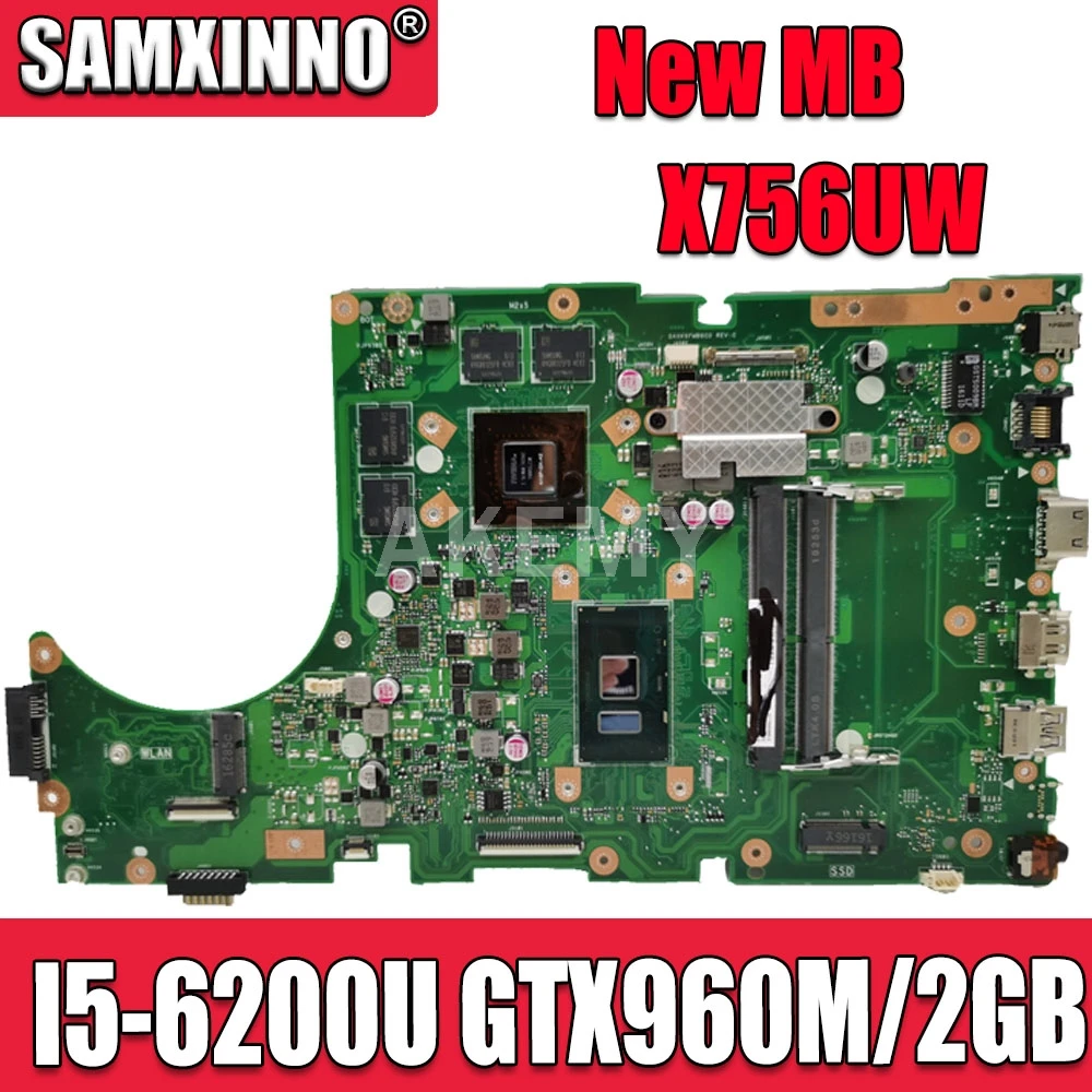 

Материнская плата для ноутбука ASUS X756UW X756UQK X756UQ X756UR X756UWK X756UV X756UXM X756U, материнская плата для ноутбука GTX960M/2 ГБ DDR4