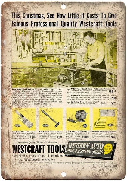 

Westcraft Tools Western Auto Power Tool Tin Sign art wall decoration,