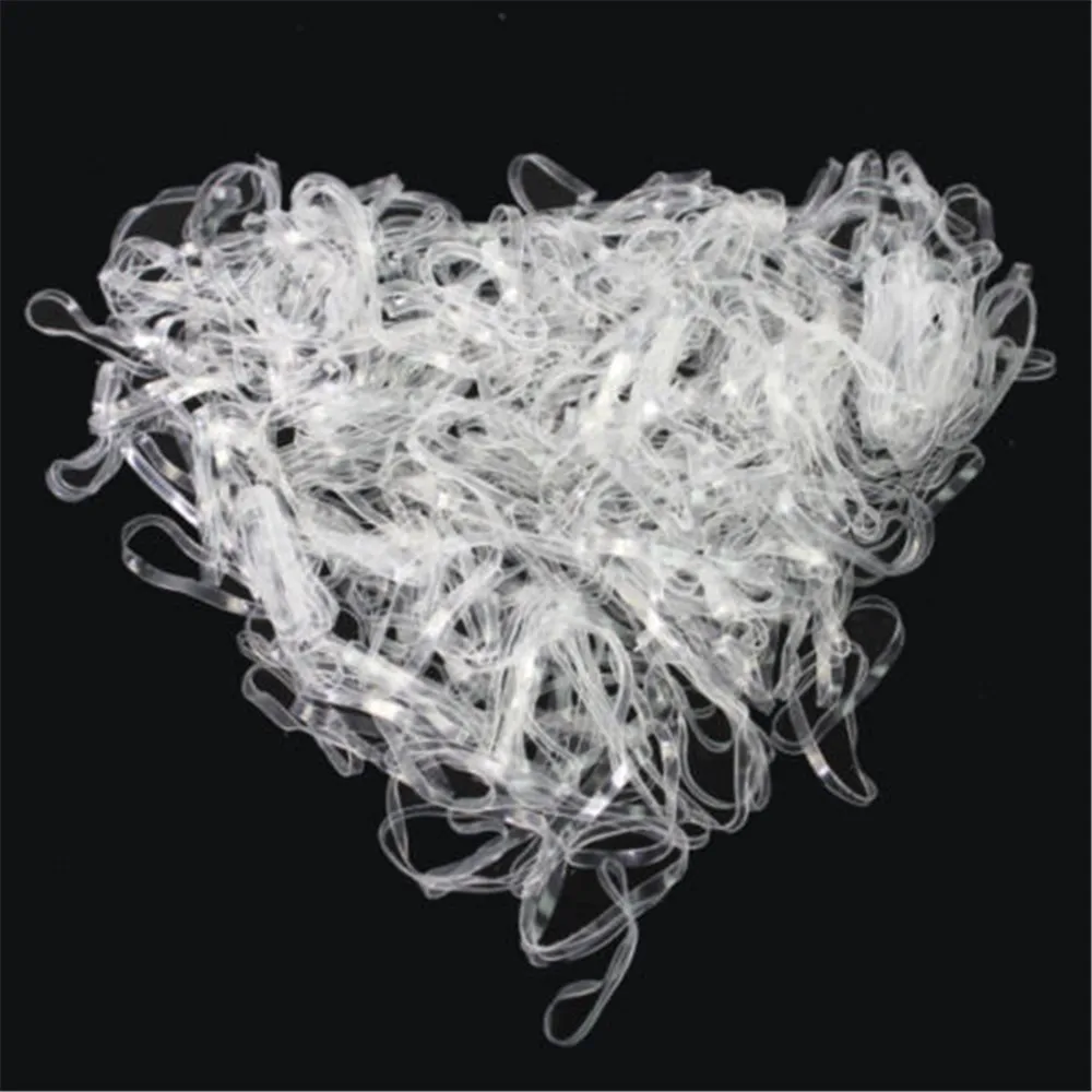 

1000pcs Transparent Rubber Hairband Rope Silicone Ponytail Holder Elastic TPU Hair Holder Tie Gum Rings Girls Hair Accessories