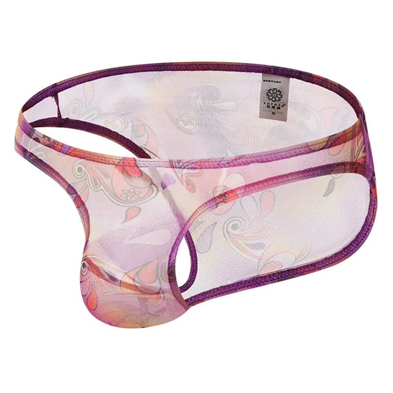 5PCS/Lot Sexy Mens Briefs Shorts Low Rise Man Sexy Underwear Lingerie Transparent Mesh See Through Breathable Underpants Briefs