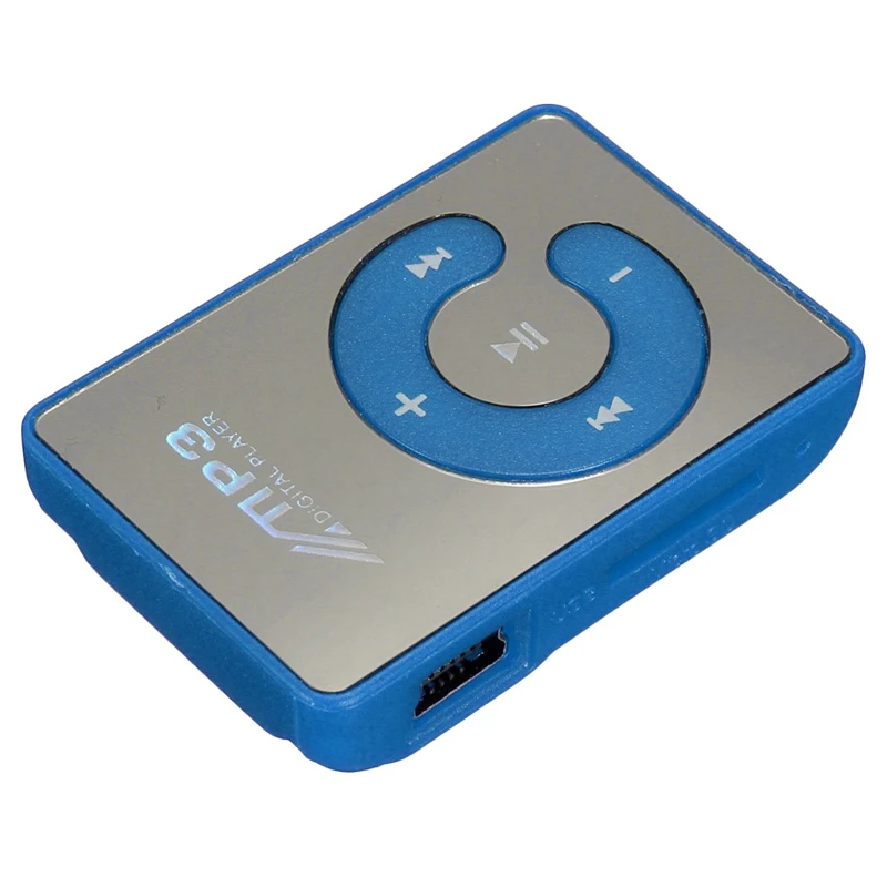 2 шт мини музыкальный MP3-плеер с usb-кабелем наушниками черный и синий | Электроника