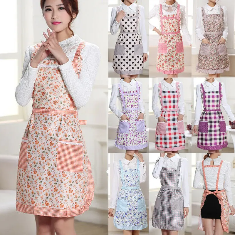 

Women Lady adult Cooking Kitchen Apron Restaurant Home Cooking Chef Bib Aprons Dress Dining Room Barbecue with Pocket