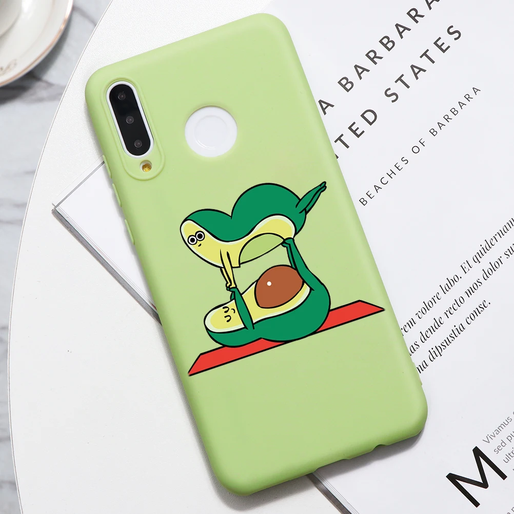 Зеленый матовый чехол Avocado для huawei P20 P30 mate 30 20 10 Lite Pro P Smart, мягкий чехол для huawei P8 P9 P10 Lite