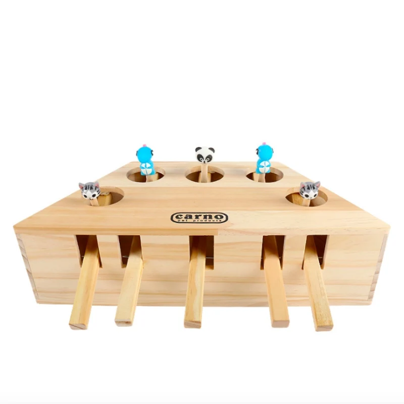 Прекрасный Деревянный Интерактивная кошка собака игрушка поймать Охота Мышь