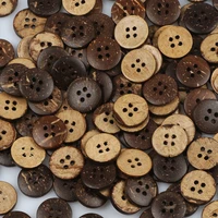 6 sizes 2050100pcs brown coconut shells 4 hole buttons for clothing scrapbooking garment sewing accessories diy crafts