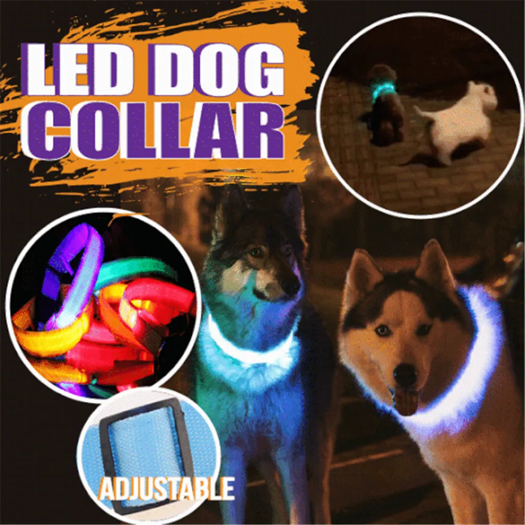 Светодиодный ошейник для собак питомцев камуфляжный стиль светящийся