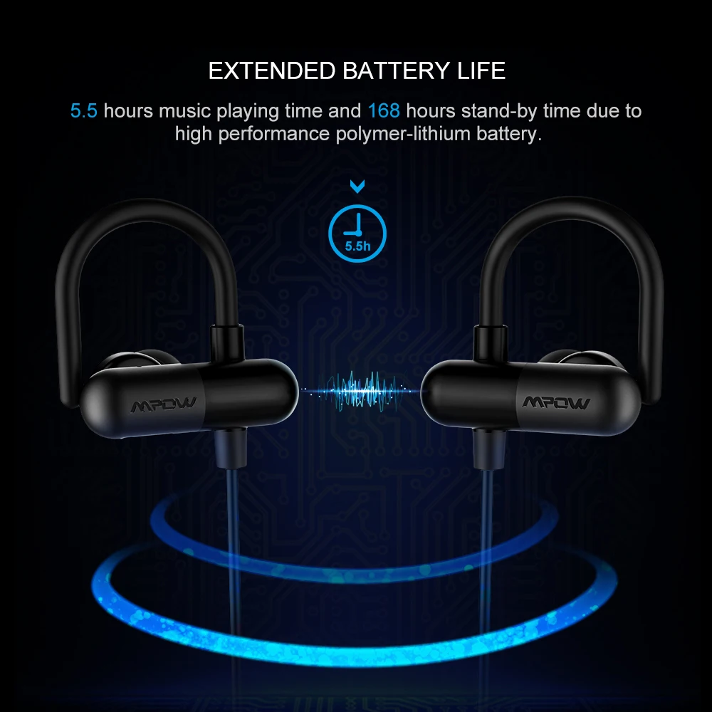 Mpow QY11 Bluetooth наушники беспроводные шейные спортивные с шумоподавлением