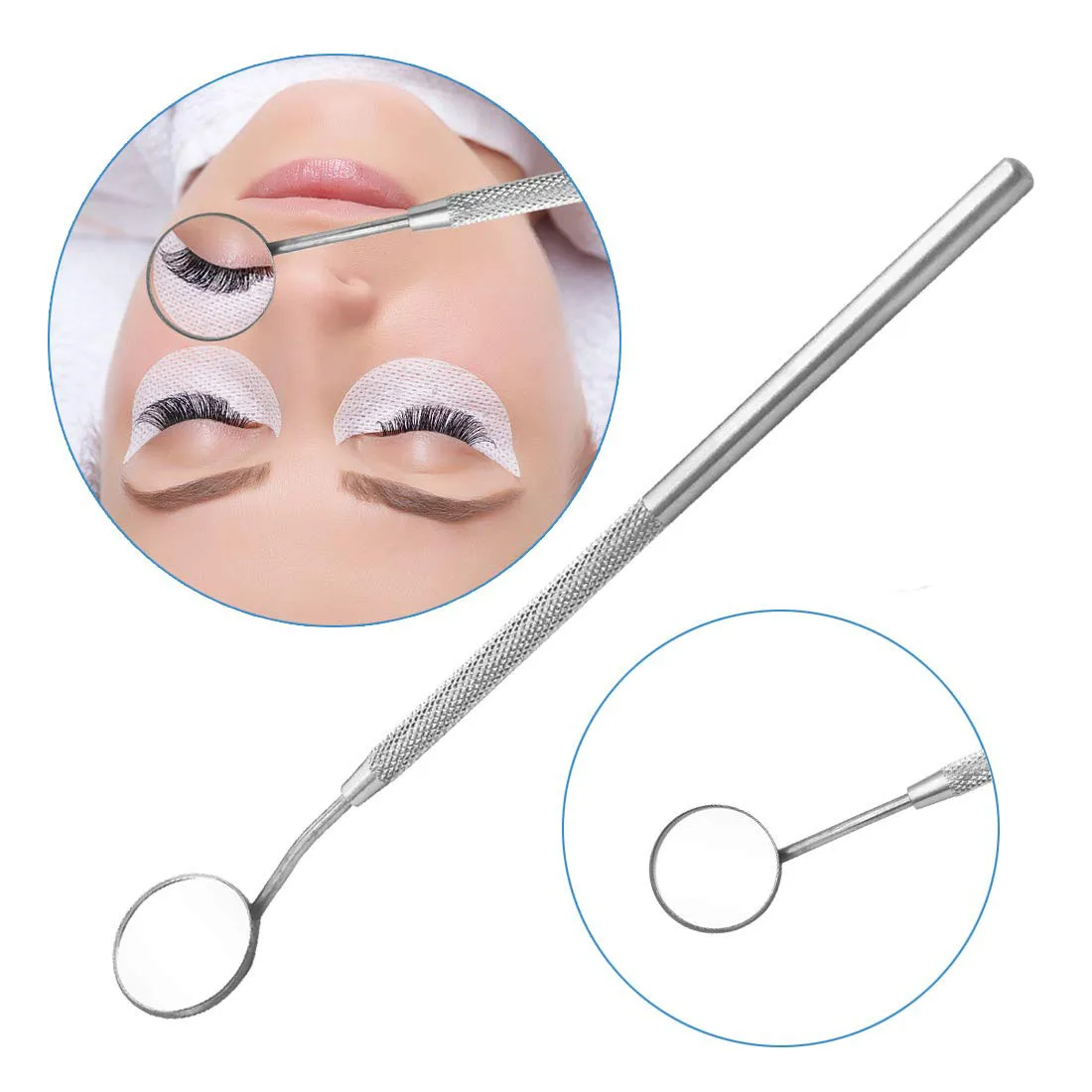 Magnifying Checking Eyelash Extension Applying Teeth Cleaning Tools Mirror Stainless Steel Handle Eyelashes Makeup Tool
