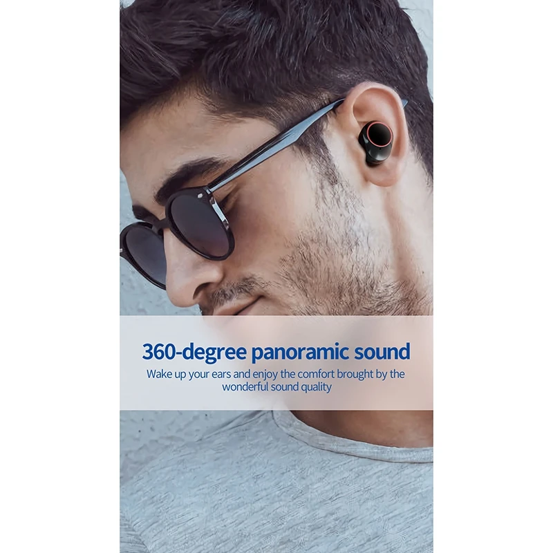 

TWS Bluetooth Earphones Wireless 9D HIFI Waterproof Press Control