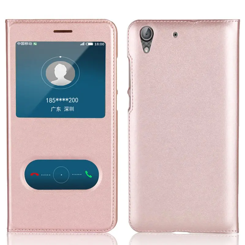 Чехол с окошком для Huawei Y6 II чехол книжка Y6II телефона Hauwei 2 ll откидной крышкой|case for