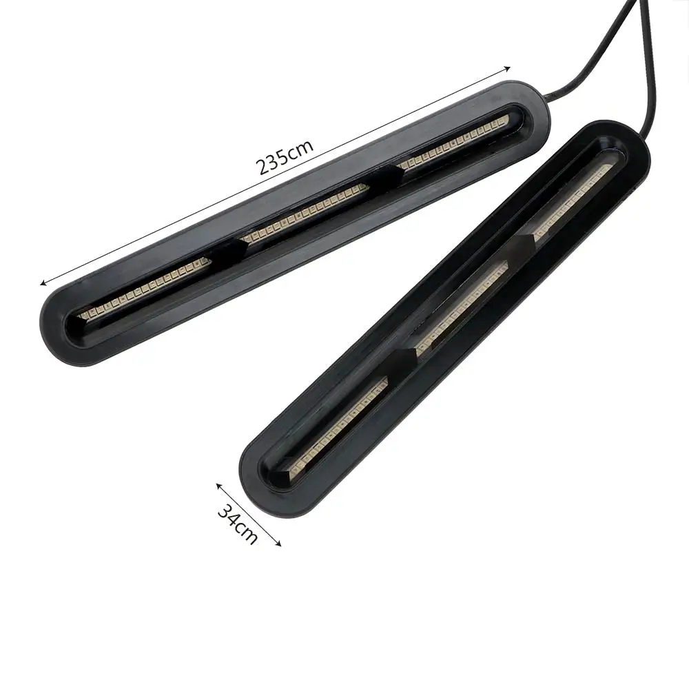 

1 Pair Red Tail Brake Lamp Amber Turn Signal Light Driving Lamps Flow LED Trunk Strip Light Car Rear Windscreen Light