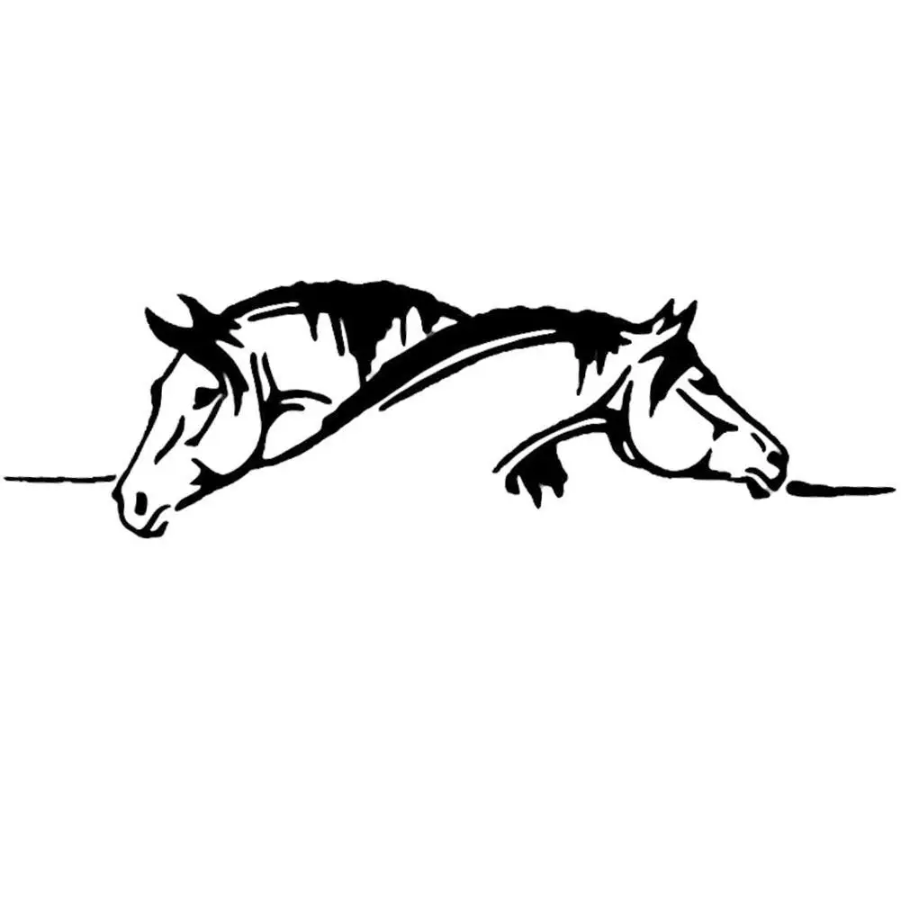 

Creative Two Horses Graphical Funny Animal Reflective PET Car Sticker Decal