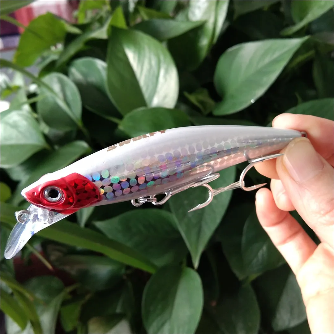 

Swolfy 5pcs 90mm 32.7g Fishing Plastic Lure Minnow Sinking 0.6-2.5m Isca Artificial Pesca Leurre Peche Brochet Hard Bait