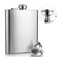 hip flask with small funnel high quality 112ml 4oz handy narrow version wine jug portable stainless steel funnel