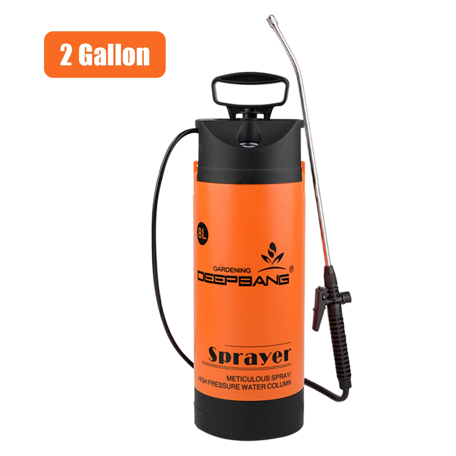 

2 Gallon Garden Pump Sprayer with Wand Pressure Gauge Handheld Water Sprayers for Watering Cleaning Fertilizing Pest Control