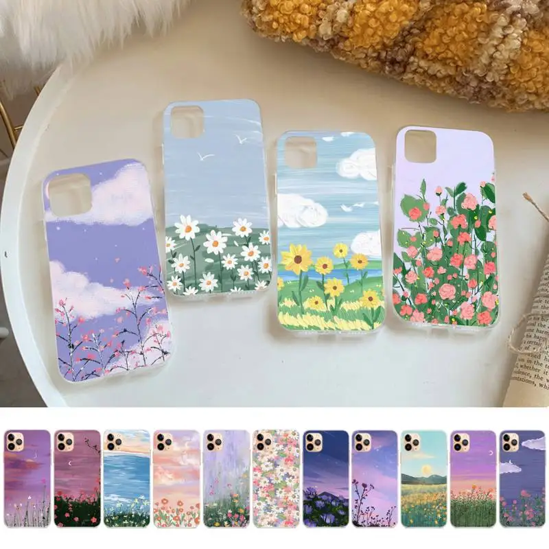 

Fashion Flower Phone Case for iPhone 13 11 12 pro XS MAX 8 7 6 6S Plus X 5S SE 2020 XR cover