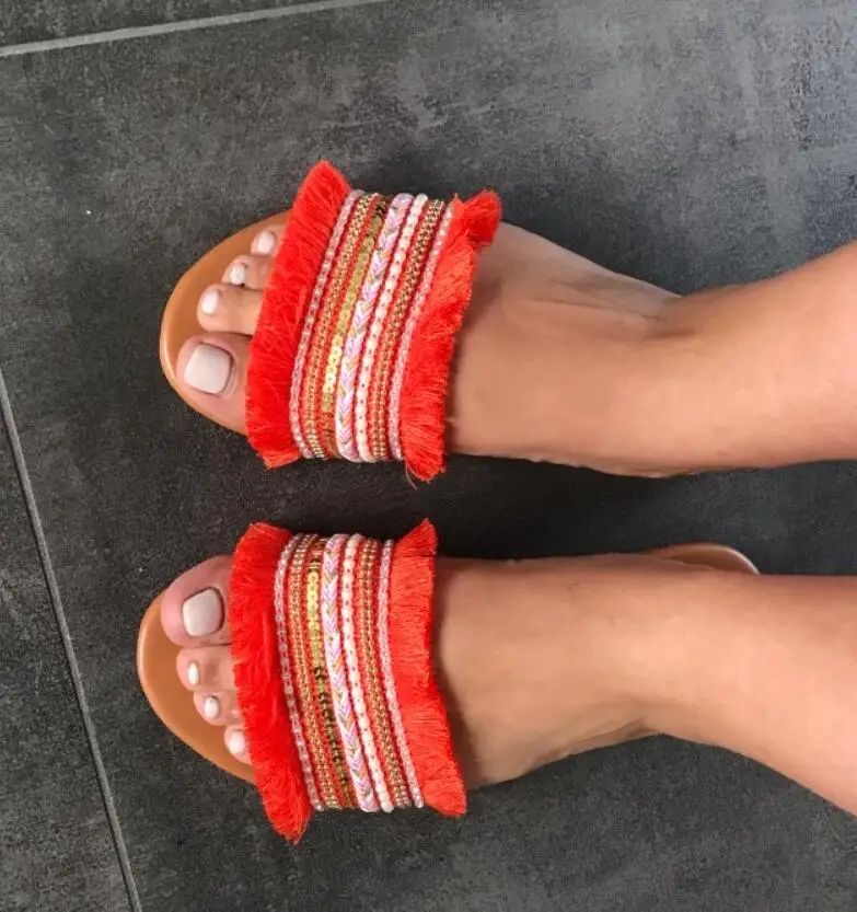 Женские шлепанцы Новинка 2019 года летние сандалии в римском ретро-стиле