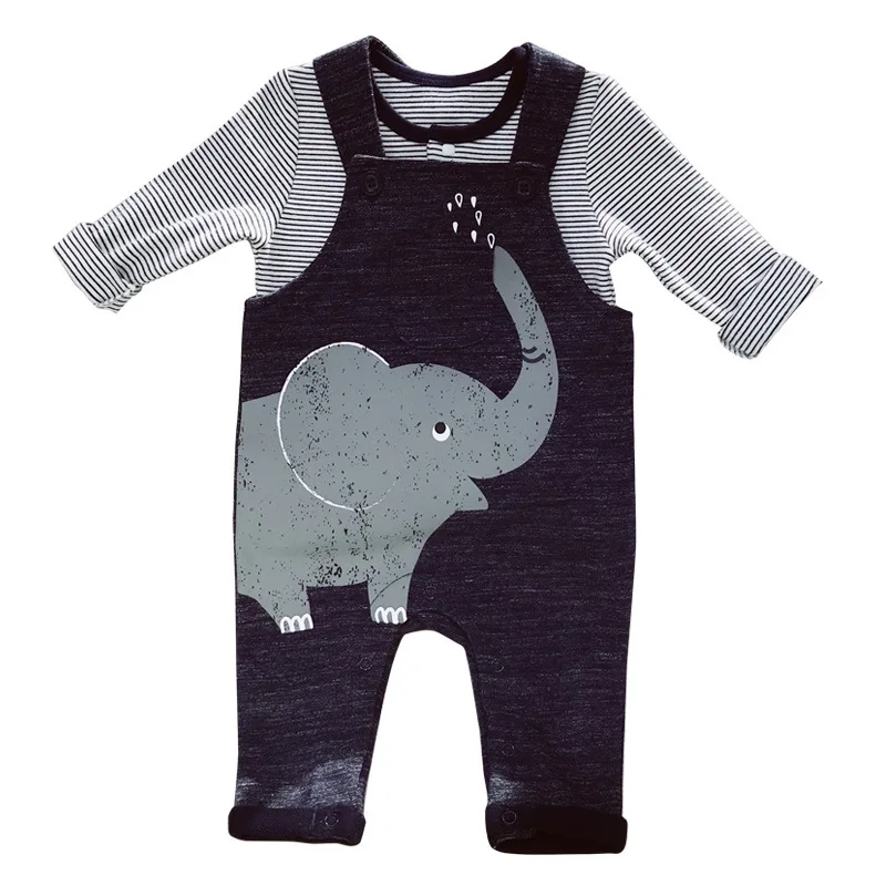 

Baby Boys 2Pcs Set Fashion Cute Toddler Clothes Set Infant Cotton Long Sleeves T-Shirt+Romper Outfits Boys Cartoon Jumpsuit Suit