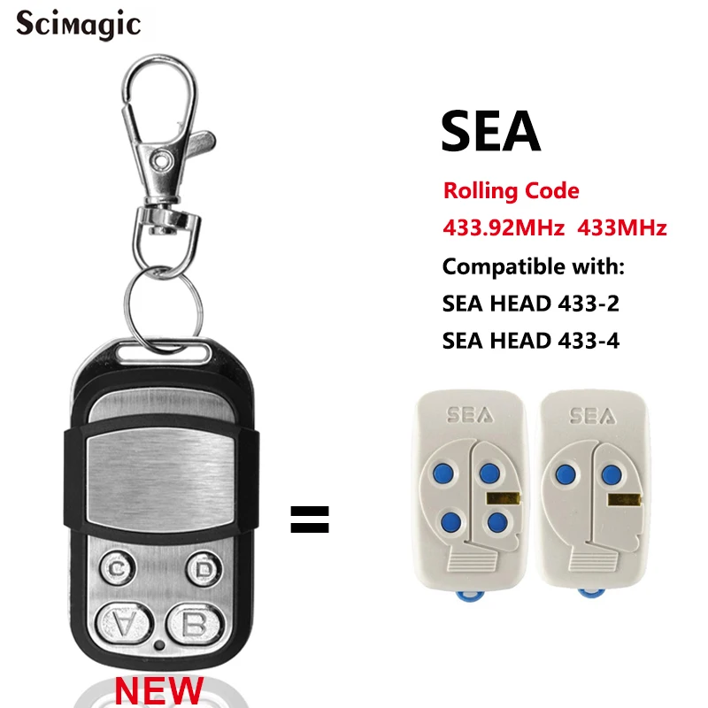 

SEA HEAD 433-2 / HEAD 433-4 гаражный пульт дистанционного управления 433,92 MHz вращающийся код Открыватель для морских ворот автоматический Открыватель д...