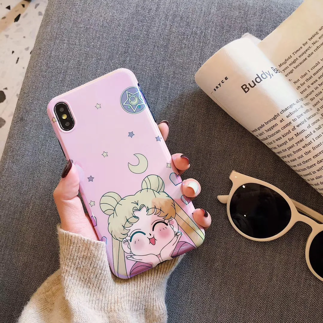 Для iphone 12 / 11promax /XS max XR X Розовый Сейлор Мун мягкий чехол для 8plus 7plus 7 8 милый