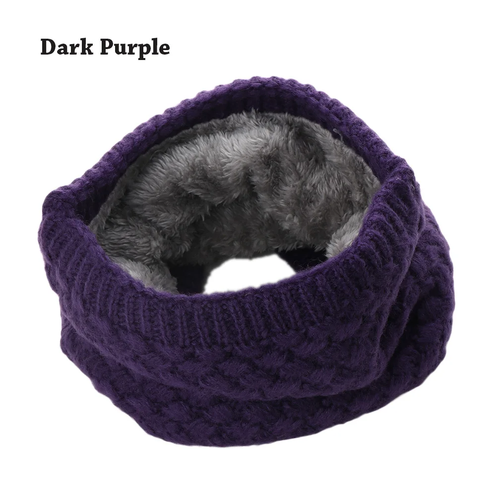 New Dark purple Модные зимние шарфы для женщин, шарфы с кольцом, шейный платок, толстые теплые аксессуары для шеи, детский шарф с воротником - Цвет: New Dark purple