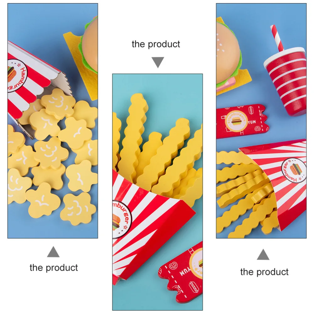 

1 Set Simulated Model Realistic Chip Burger Set Props