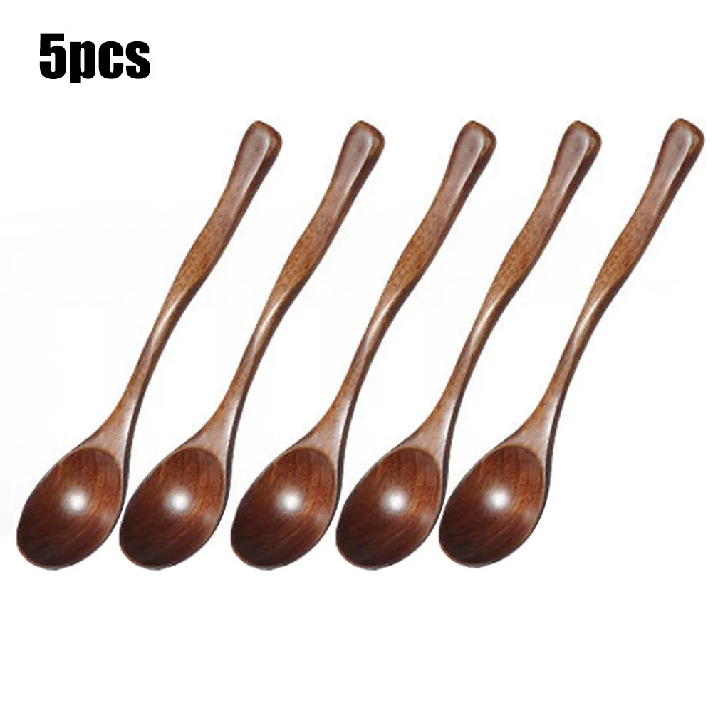 

5 Pcs Nanmu Wood Spoon Wooden Spoons Wooden Kitchen Utensils Tools Long Handle Nanmu Cooking Spoon Kitchen Wooden Spoon