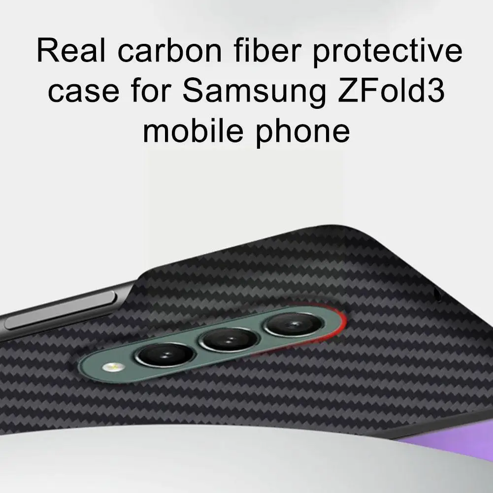 

Защитный чехол из натурального углеродного волокна для Samsung Z Fold3 Galaxy Fold Z, чехол для Samsung 5G, складной экран, противоударный 3 Чехол H7Z5