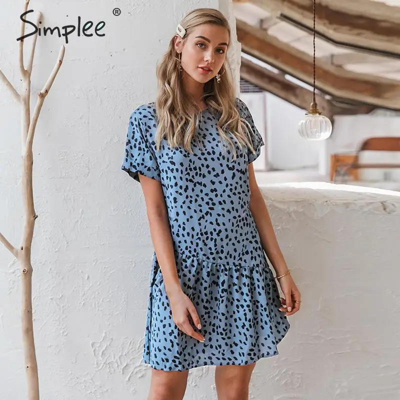 Simplee Casua женское платье с леопардовым принтом повседневный офисный женский