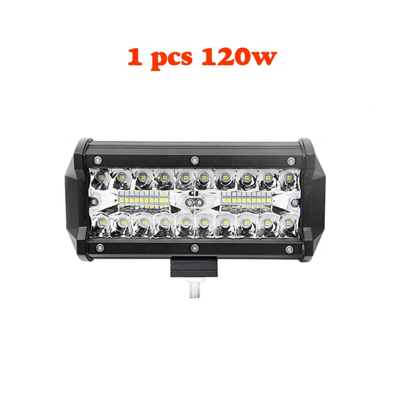 one pieces 120w 7 дюймов 120w светодиодный рабочий светильник баров комбо фары дальнего и ближнего света дальнего света светильник s для внедорожника 4WD 4x4 УАЗ рампа мотоцикла 12V 24V Авто противотуманных фар - Цвет: one pieces 120w