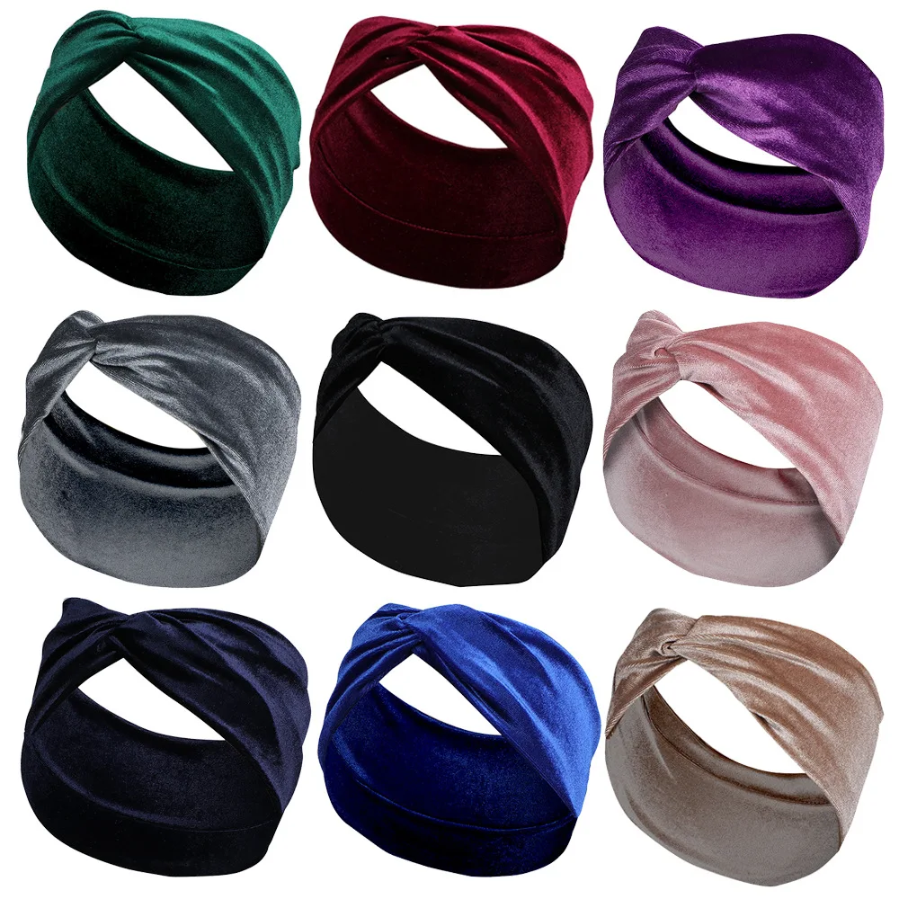 

Elastic Pleuche Hair Wrap Head Band Women Solid Intersectant Beauty Makeup Toweling Soft Lady Salon SPA FacialHeadband Stretchy