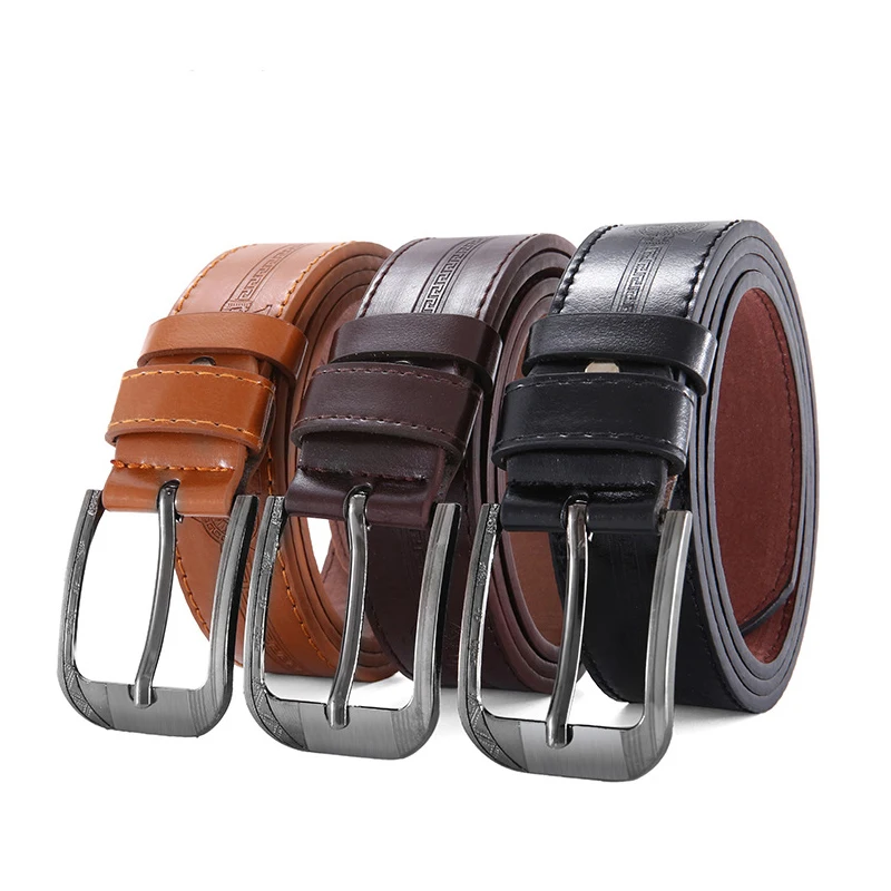 

Мужской ремень из искусственной кожи с металлической пряжкой, 3,6 см