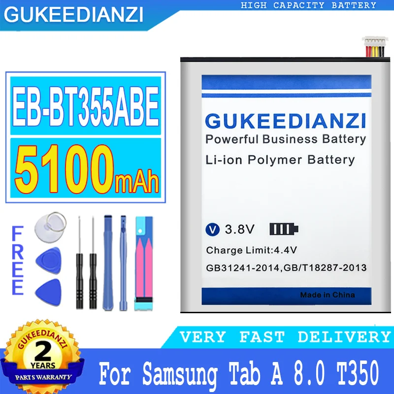 

5100mAh GUKEEDIANZI Battery EB-BT355ABE For Samsung GALAXY Tab A 8.0 T350 T355 T355C P350 P355C P355 A8.0 Big Power Bateria