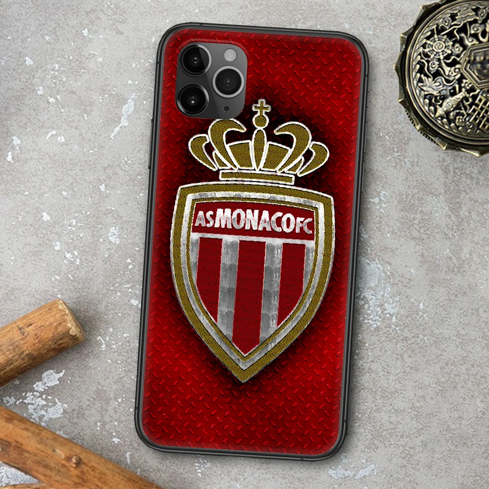 

As Monaco Soccer Phone Case For Iphone 4 4s 5 5S SE 5C 6 6S 7 8 Plus X XS XR 11 12 Mini Pro Max 2020 black Cover 3D Back Trend