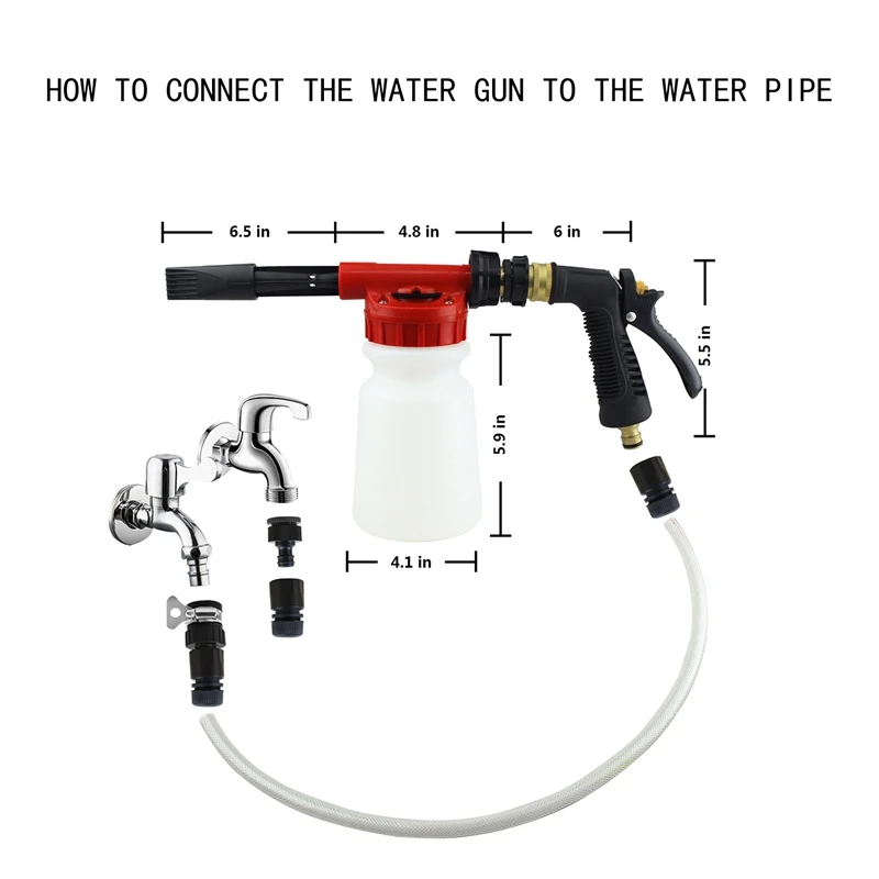 

Multifunctional Water Foam Pot Nozzle Garden Hose Water Car Wash Cleaning Water for Watering Garden