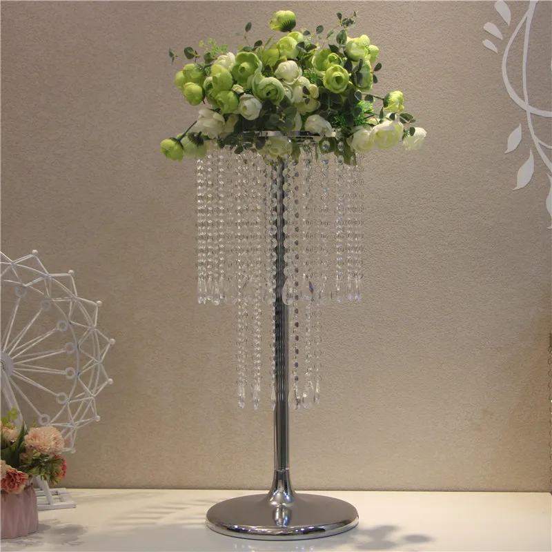 Centro de mesa de boda, soporte de flores, decoraci&oacute;n del hogar, fiesta, centro de mesa, cortinas de cuentas de cristal acr&iacute;lico, soporte para flores, decoraci&oacute;n-2