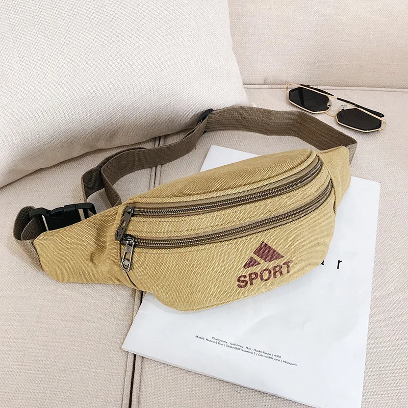 

New Sports Waist Packs Casual Canvas Hidden Anti-theft Chest Bags Body Running for Men Women Tourist Cycle Crossbody Bag Pouch