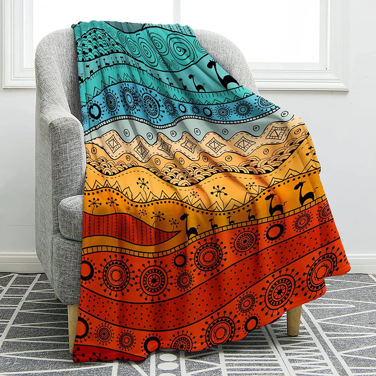 

Одеяло в стиле пустыни Марракеш, удобное мягкое удобное одеяло с художественным принтом, гладкое, легкое, теплое, мягкое, для дивана, стула, к...