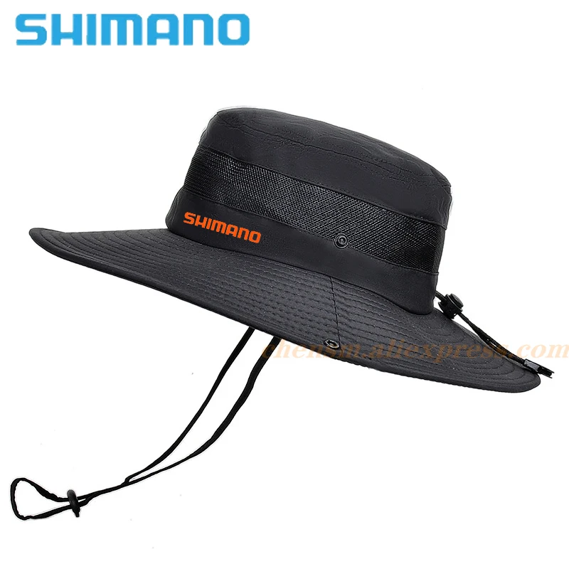 Шляпа Shimano Мужская сетчатая с широкими полями модная Панама для отдыха на